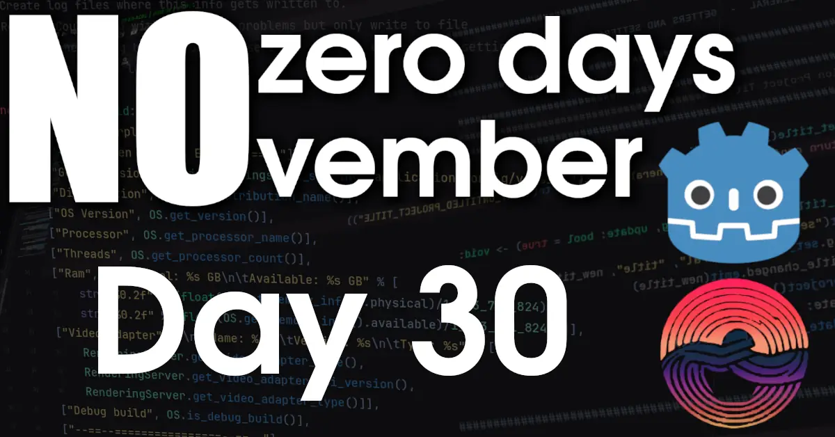 Day 30: No zero days November – 2023